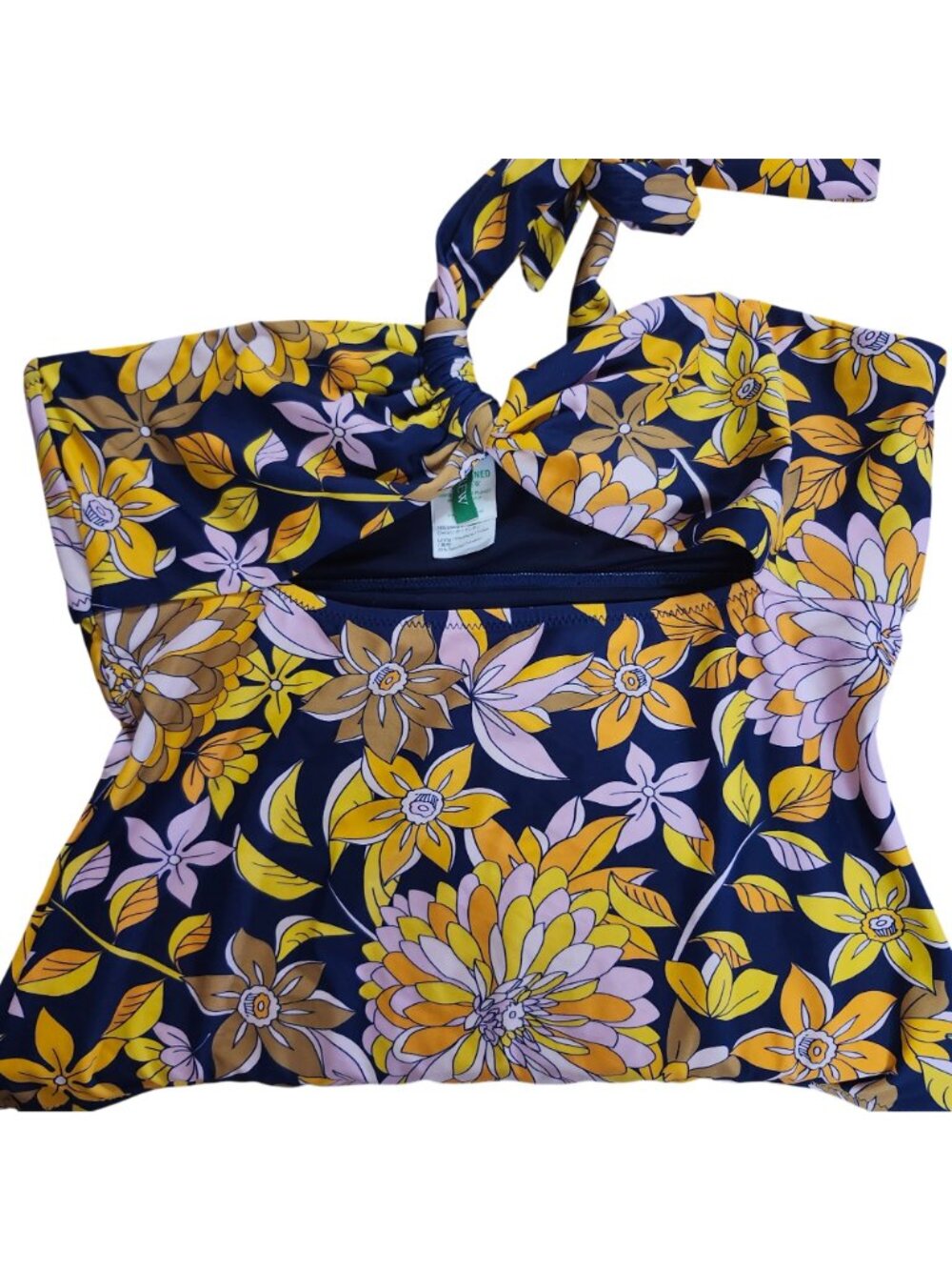 J. Crew Women's Size 10 Cutout One-Shoulder One-Piece Swimsuit Dusk Floral Print - Picture 3 of 8